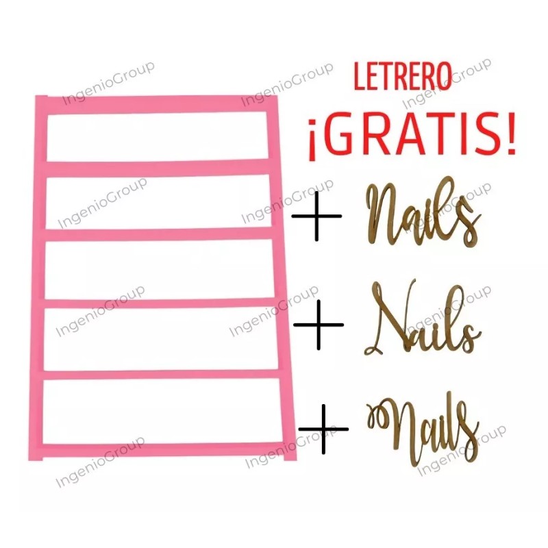 Ingenio Group Exhibidor De Esmalte Con La Palabra Nails (envío