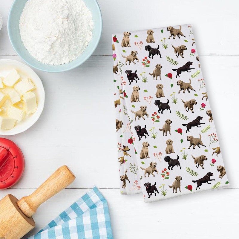 WSNANG Cute Labrador Retriever Dog Funny Towels for Kitchen for