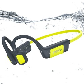 IFECCO Swimming Headphones Bluetooth 5.4 - Bone Conduction Underwater Headphones, IP68 Waterproof Open Ear Headpohnes with Mic, 32GB MP3 Player Memory for Swimming, Running, Cycling