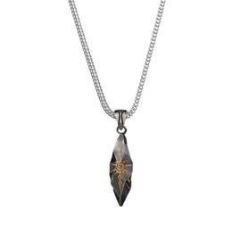 KONFEN Men's Wishing Stone Pendant Necklace, Wishing Stone Pendant with Chain, Classic Vintage, Gift for Birthday/Christmas/Easter/Thanksgiving Day, Silver/Grey, Titanium Steel + Alloy