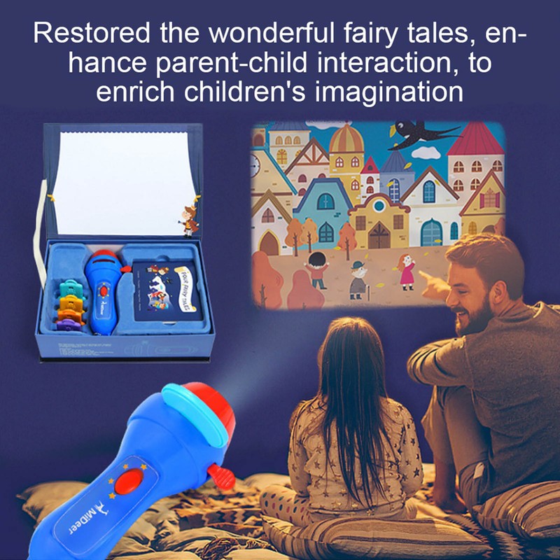 Mini Sleeping Story Telling Flashlight Projector Torch Educational Child Kid