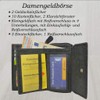 Women's Purse, Wild Leather, in 9 Colours Rfid Black Damen