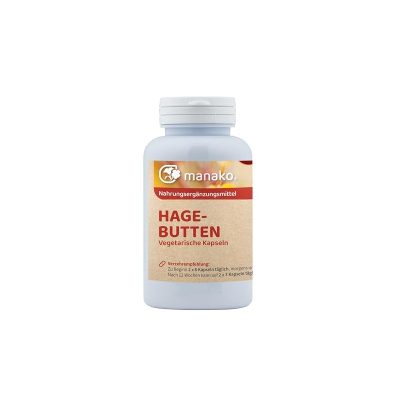manako Rose hip vegetarian capsules, 120 pieces of 500 mg,
