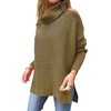 ANRABESS Women's Oversized Turtleneck Batwing Sleeve Spilt Casual Loose Knit