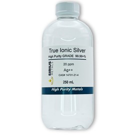 Ionic Silver 250mL of 20ppm in a BPA Free Plastic Bottle