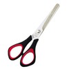 Wedo Universal Scissors, Stainless Steel, Round Plastic 9766 All-Purpose Shears Soft Grips 15.5 cm Black/Red