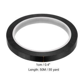 PATIKIL 55 Yards/50M Grip Finishing Tape, 0.4 Inch PU Racquet Finishing Tapes Racket Accessories Sticky Seal for Tennis Badminton, Black