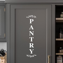 Pantry Room Decal, Kitchen Pantry Sticker, Food Pantry Door Vinyl Decal, Kitchen Pantry Door Sign, Farmhouse Kitchen Decor (27.5 x 6.6 in, White)