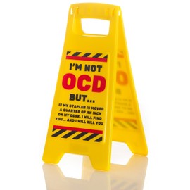 Boxer Gifts 'I'm Not OCD But...' Novelty Office Humour Desk Warning Sign | Funny Desk Accessory Decor | Colleague White Elephant Gift