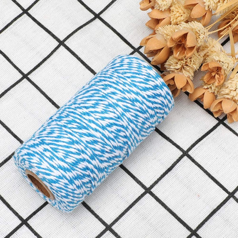 jijAcraft Blue and White Twine String, 328 Feet Christmas Bakers