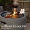 Barton 18" Round Concrete Charcoal Wood Burning Fire Pit, Magnesium