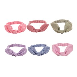 Baluue 6 Piece Girl Hair Band Stretchy Elastic Headwrap Rabbit Ears Headband Ponytail Holder Hand Dyed Hair Decor for Boys and Girls
