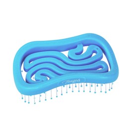 Tangols Double Curved Detangler Hair Brush-100% Bio-Friendly Detangler Hair Brush w/Ultra-Soft Anti Knot Nylon Bristles for all Hair Types, Unisex Adults, Kids (Blue)