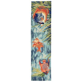 Liora Manne Ravella Indoor/Outdoor Durable Hand-Tufted UV Stabilized Rug- Tropical Fish Ocean 2' x 8'