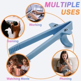 DWEHSHIELD 4 PCS Finger Chopsticks for Gamers - Snack Grabber & Chip Helper Tool - Cute Wheat Straw Office Snack Chopsticks - Reusable Non-Slip Gaming Snacking Solution