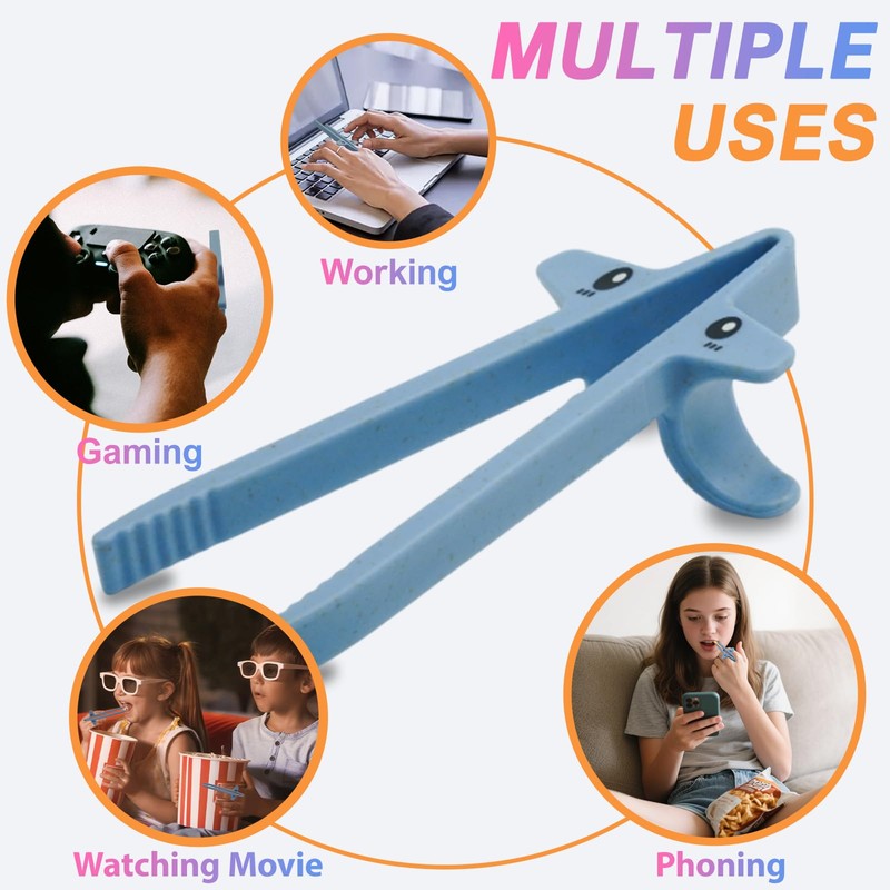 DWEHSHIELD 4 PCS Finger Chopsticks for Gamers - Snack Grabber