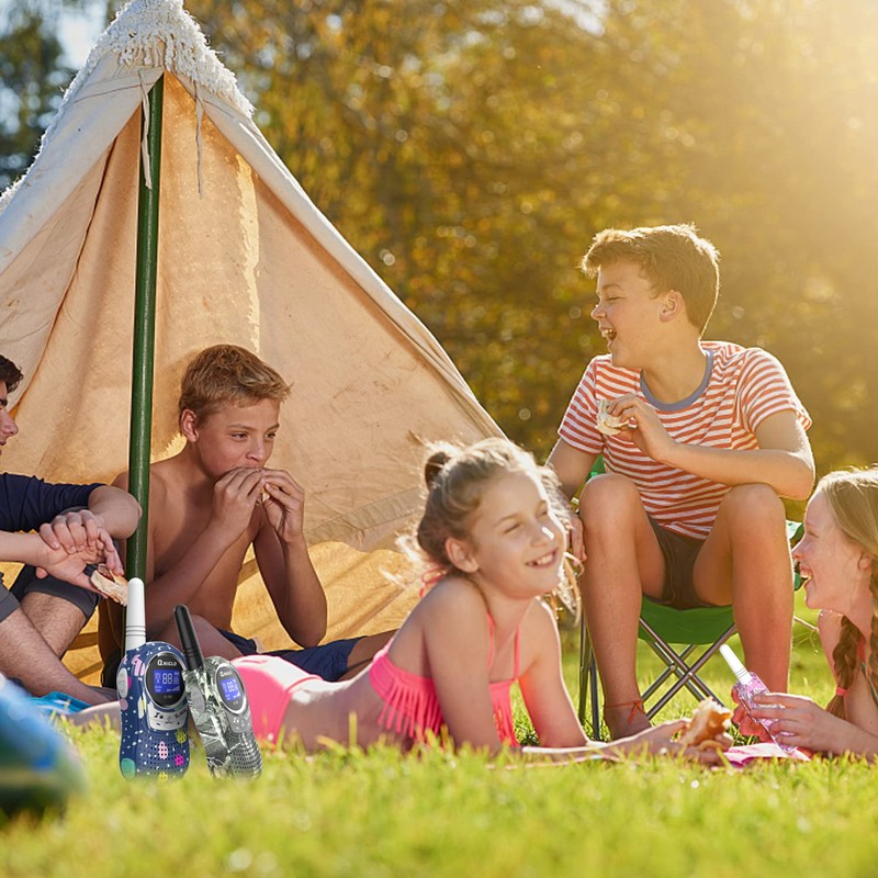 Qniglo Kids Walkie Talkies 2 Pack, Rechargeable Walkie Talkies for