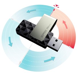 Silicon Power 256GB USB 3.2 Gen 1 Flash Drive with Swivel Capless Design, USB 3.0 2.0 Thumb Drive Pen Drive Memory Stick, Blaze B30 Series