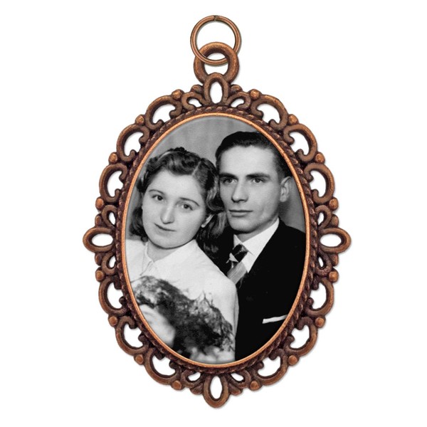 Bridal Wedding Bouquet Photo Charm Copper Picture Frame Memorial DIY