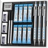 Nicpro 3 Pack Blocky Gear 0.7 mm Metal Mechanical Pencils