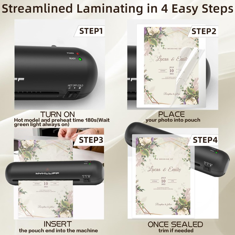 Laminator Machine 9-Inch Portable Thermal Laminater with Hot & Cold