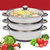 3 Tier Layer Stainless Steel Steamer Pot For Cooking With