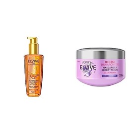 LOréal Paris Tratamiento en Aceite Óleo Extraordinario Elvive 100 ml  LOréal Paris Mascarilla Hidra Hialurónico 350 ml                                