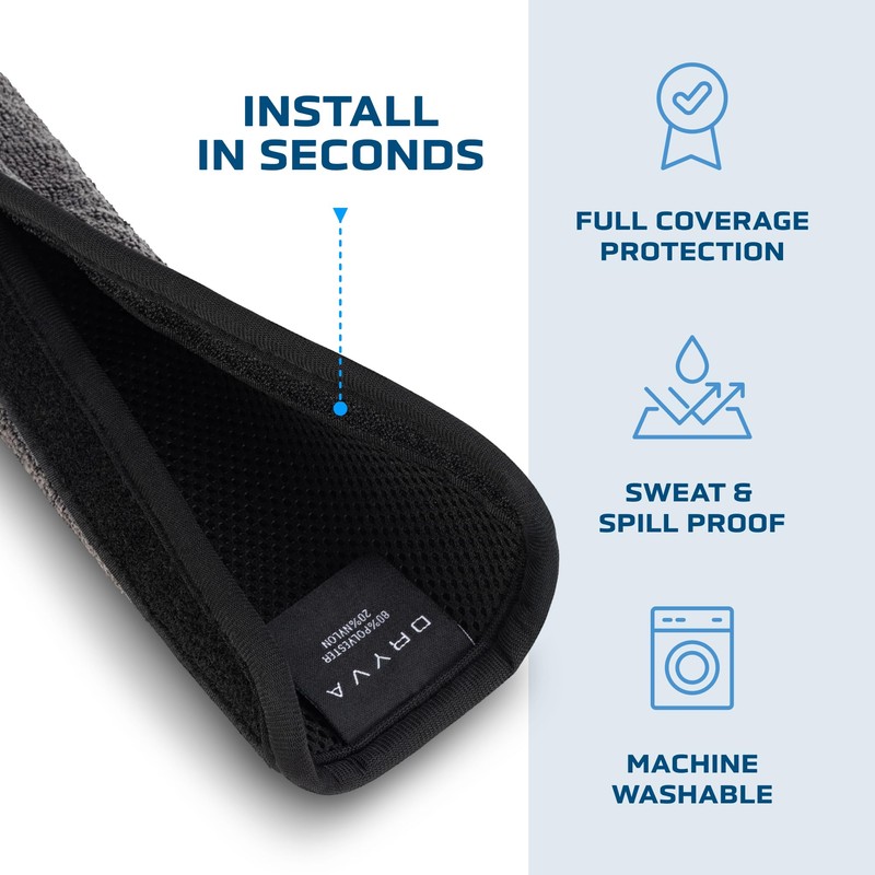 Dryva Seat Belt Cover, Extra Long, 20", Waterproof and Sweatproof,