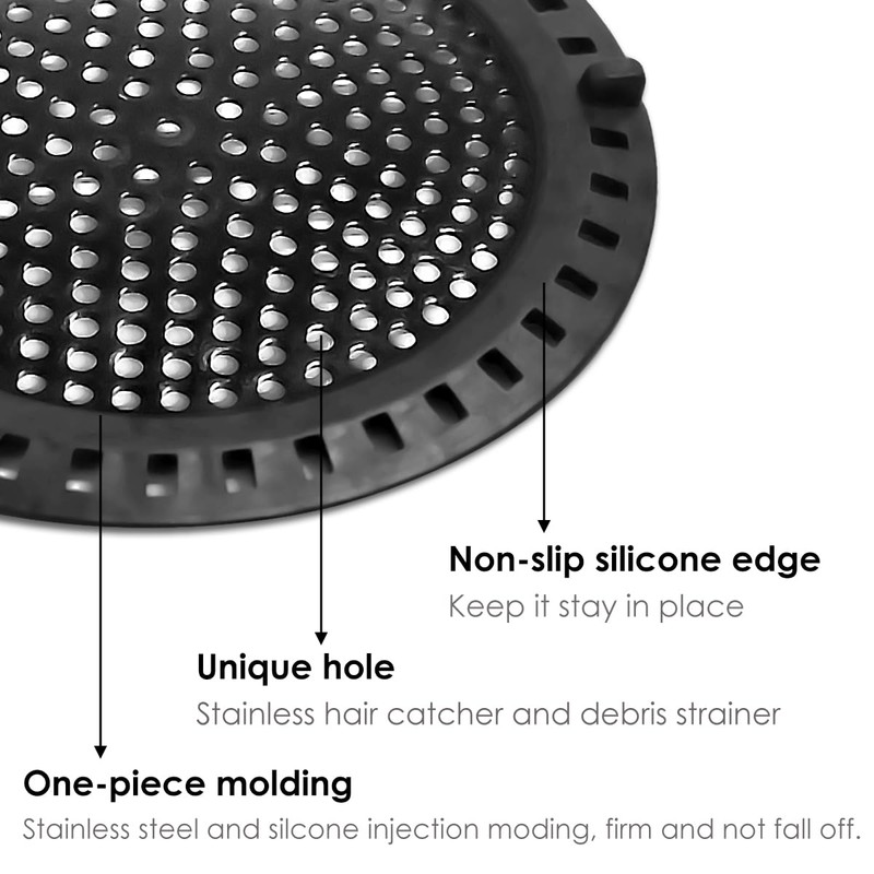 Huntonry Hair Catcher Shower Drain, Shower Drain Cover Strainer, Bathtub