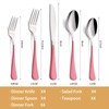 LKTDYMEG 20-Piece Pink Silverware Set 18/0 Stainless Steel Silverware Set