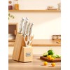 Knife Set, D.Perlla 7 Pieces Kitchen Knife Set with Built-in