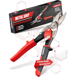 Diggers Tools Metal Snip Set – 2-Piece Professional Sheet Metal Shears with CR-MO Steel Heads, Straight Cut, 355g