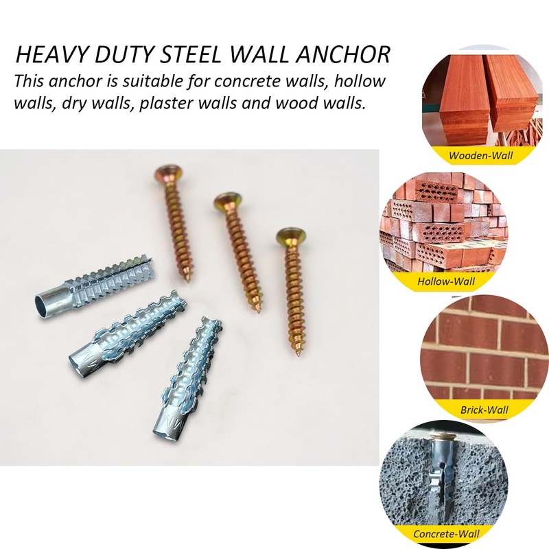YZTONGPAO M6 Tree Shaped Steel Hollow Wall Anchor with Screws,Loose