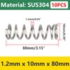 Qrity 10Pcs Coil Extended Compressed Spring, Compressed Springs, Stainless Steel