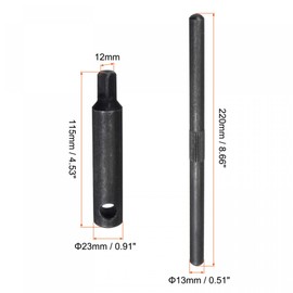 sourcing map Lathe Chuck Key 12 mm Square Key Tool for CNC Milling Cutter Engraving Milling Machine (L115 x 220 mm)