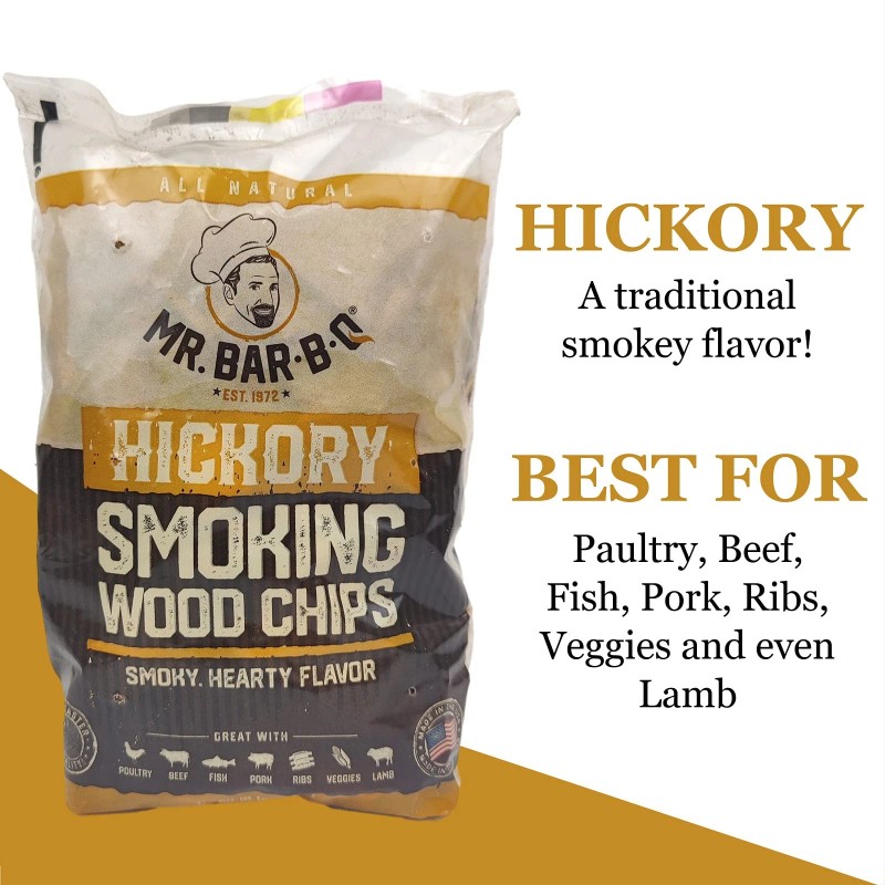 Mr. Bar-B-Q Premium Hickory Smoking Chips 1.6 LB for Charcoal