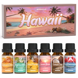 ARVIDSSON Hawaii Fragrance Oil Set, Summer Essential Oils for Diffuser, Tropical Scent Oils - Sunset Breeze, Coconut Coast, Gild Pineapple, Tropical Citrus, Iced Watermelon, Tanderine Mojito