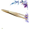 Ipetboom 2pcs Stainless Steel Gold-plated Eyebrow Tweezers Comb for Precision