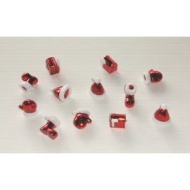 Unbranded Santa Items Mini Ornaments Red with White Trim Glove, Hat, Mailbox, Boots 20mm