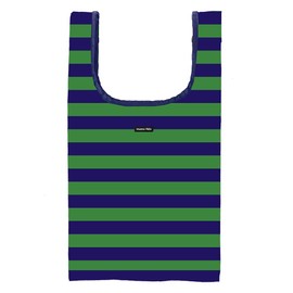 Pocket Tote Bag, Large, Border Green, Foldable, Large Capacity