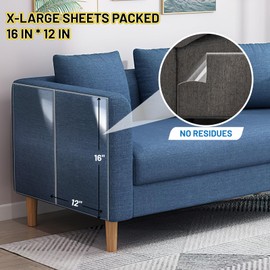 【NO PINS】 Eosarcu Cat Scratch Furniture Protector-12 Pack Single Side Couch Protector from Cat Claws, Premium Cat Couch Protector with Strong Stickiness, Anti Scratch Furniture Protector