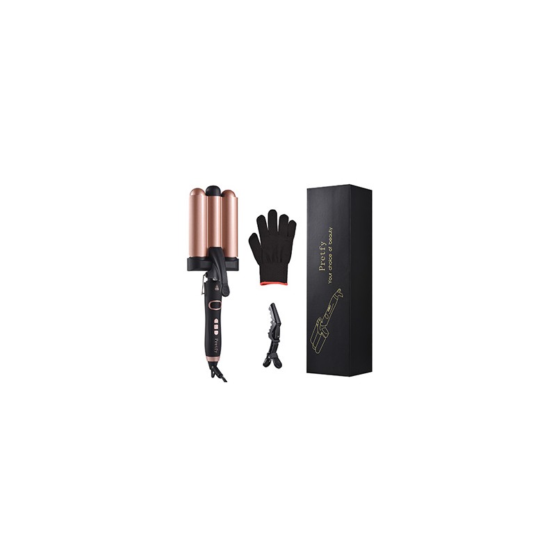 Pretfy Hair Curling Iron 3-Barrel 32mm Hair Waver Hair Curler