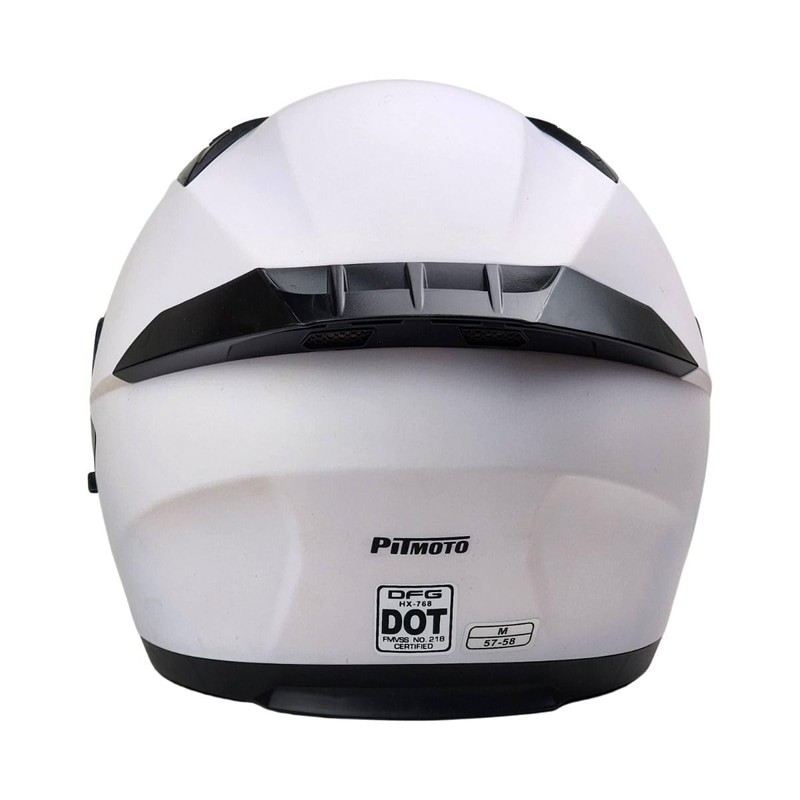PITMOTO Open-Face Motorcycle Helmet. DOT, Model PM-768. -Matte White-X-Large
