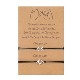 Matching Relationship Bracelet Pinky Promise Bracelets for Best Friend Friendship bracelets Gifts for 2, Sun And Moon Bracelets for Couples Best Friends Gifts