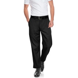 ROYALE LINENS Men's Classic-Fit Wrinkle Free Flat Front Chino Pant Available in Big & Tall - Premium Casual Pants - Regular Straight Pants Black
