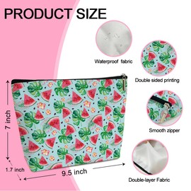 Summer Makeup Bag Small Cosmetic Bag Aesthetic Makeup Bag Small Makeup Pouch for Purse Toiletry Bags for Women Travel Skincare Bag Small Cosmetic Pouch Watermelon Purse Accessory Bag (JRM617)