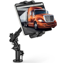 JUBOR Tablet Truck Holder - Heavy-Duty Drill Base Tablet Mount with Adjustable Arm for Cars, Trucks, Walls - Compatible with All 4.7-13.5" Devices