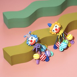 Colorful Earrings Clown Accessories For Women Drop Cute Circus Earrings Clip On Earrings Carnival Earrings For Festival Party Accessory (Colorful)