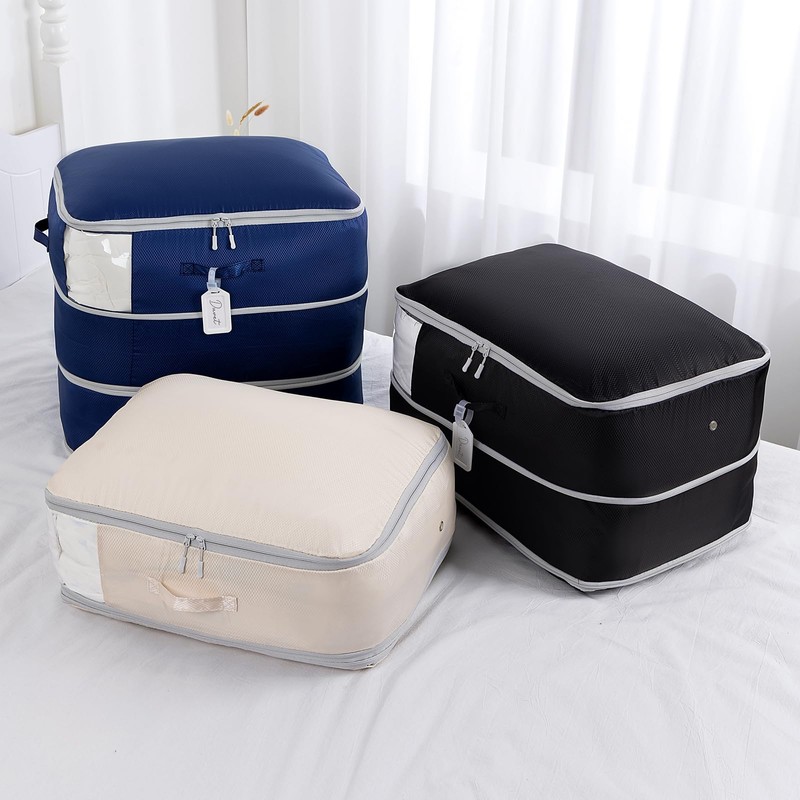 DIMJ Duvet Storage Compression Organiser Bags - 2 Pack 3-Layer