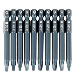 Hilitand 10pcs Square Screwdriver Bits Set, S2 Alloy Steel, 65mm, One Size, 0.25 inches Hex Shank, Magnetic Head, Widely Used for Electric Screwdrivers, Drills